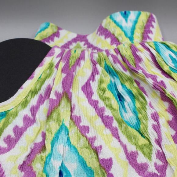 Aéropostale Mini Skater Skirt Green Blue Purple Aztec Elastic Waist Size XS - Picture 6 of 7